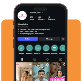 The Skinwell Clinic Instagram profile, run by CELLTOB
